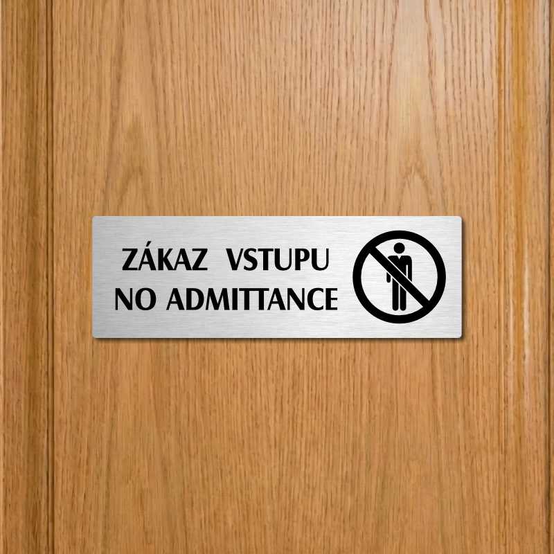 Zákaz vstupu, 240x79mm, zlatá popiska s rámečkem